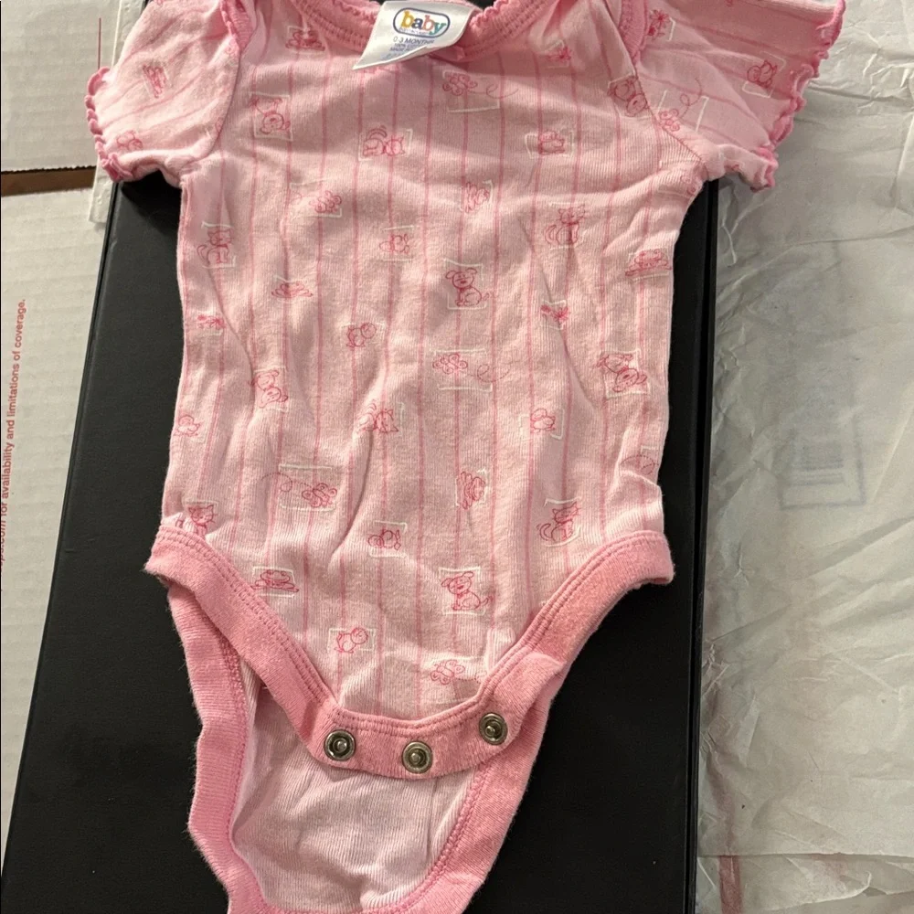 Baby connection Pink Patterned Baby Bodysuit 0-3 months - Picture 1 of 3